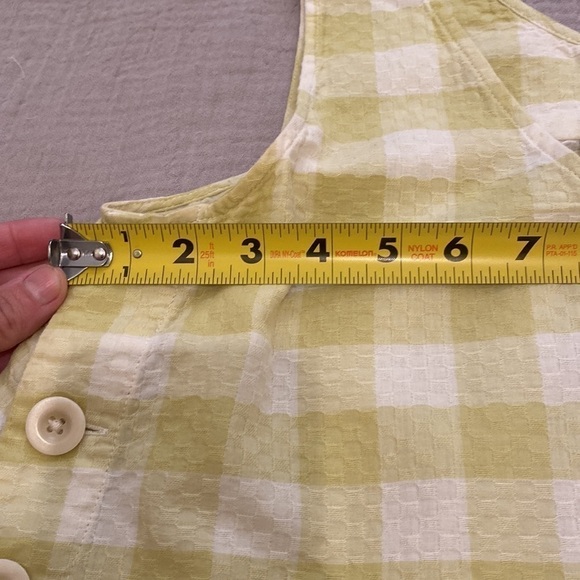 Madewell side button tank top in ginger check print. Size Xs - Picture 13 of 16